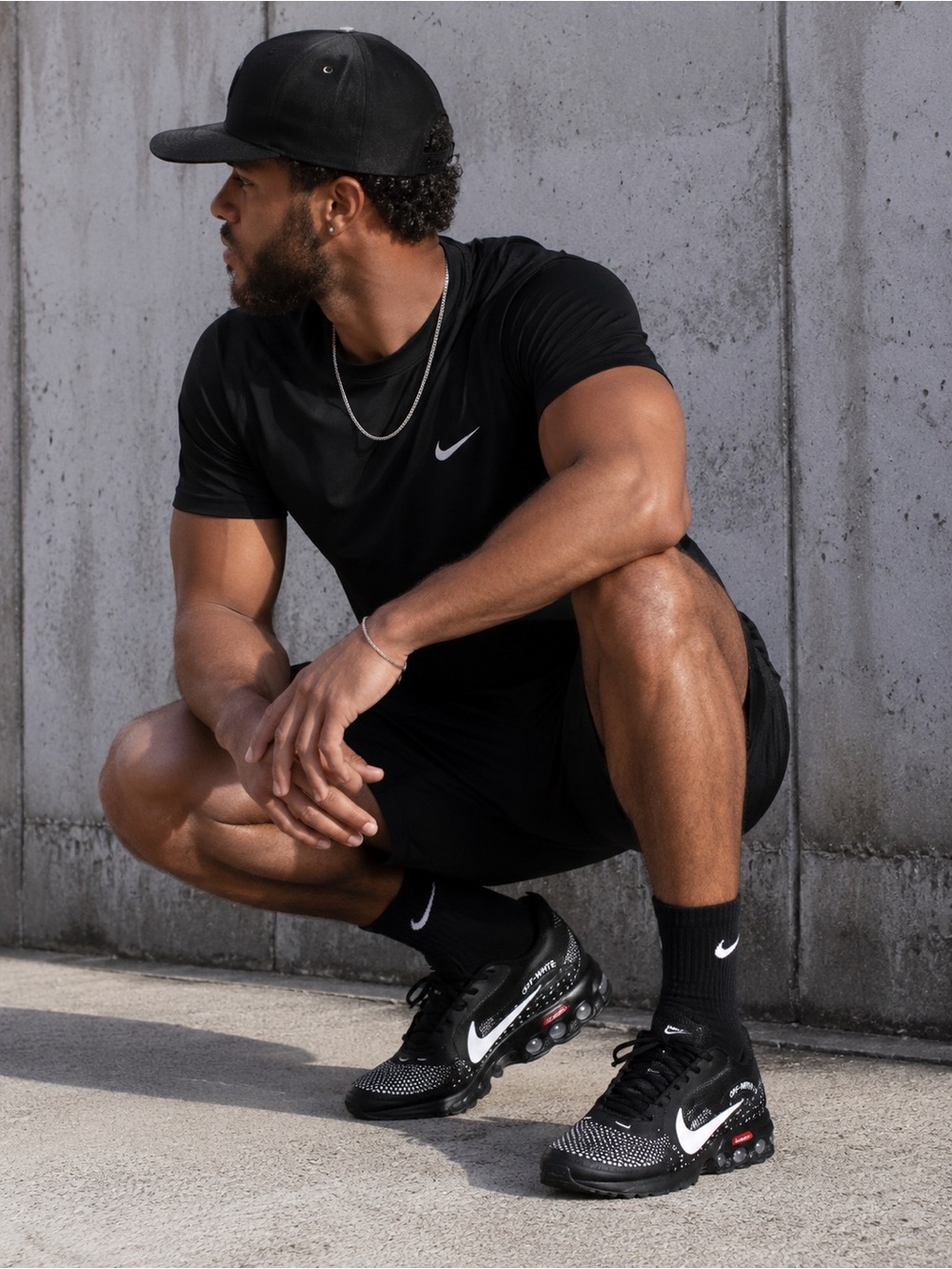 Crossover Off-White Nike SHOX REAX Running Shoes-Black/White Mens 11
